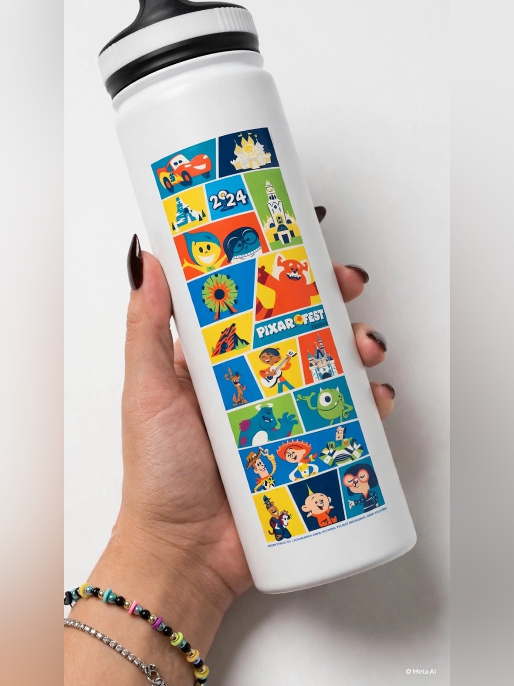Disney White Pixar Fest Water Bottle